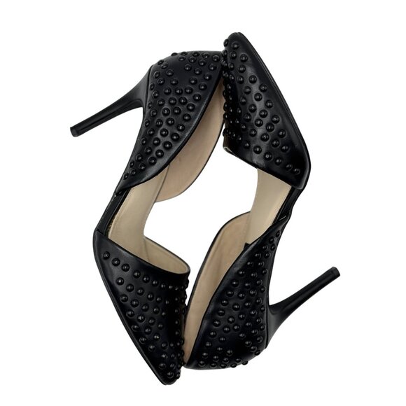 French Connection Size 8.5 Shoes Womens Black Studded Pointed-Toe High Heels - Picture 4 of 16